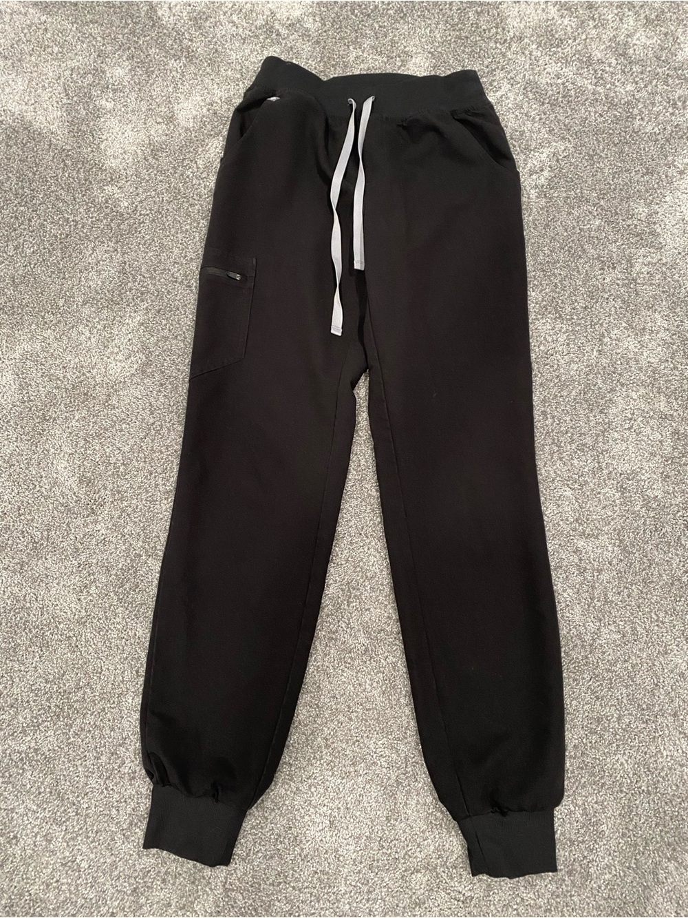 Figs Technical Collection Pants Womens XS Jogger Moto Scrub Zipper Pockets Black